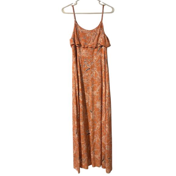 NWT Sanctuary Isabella Maxi Midi Dress Medium Peach Paisley Print Bohemian - Picture 3 of 12